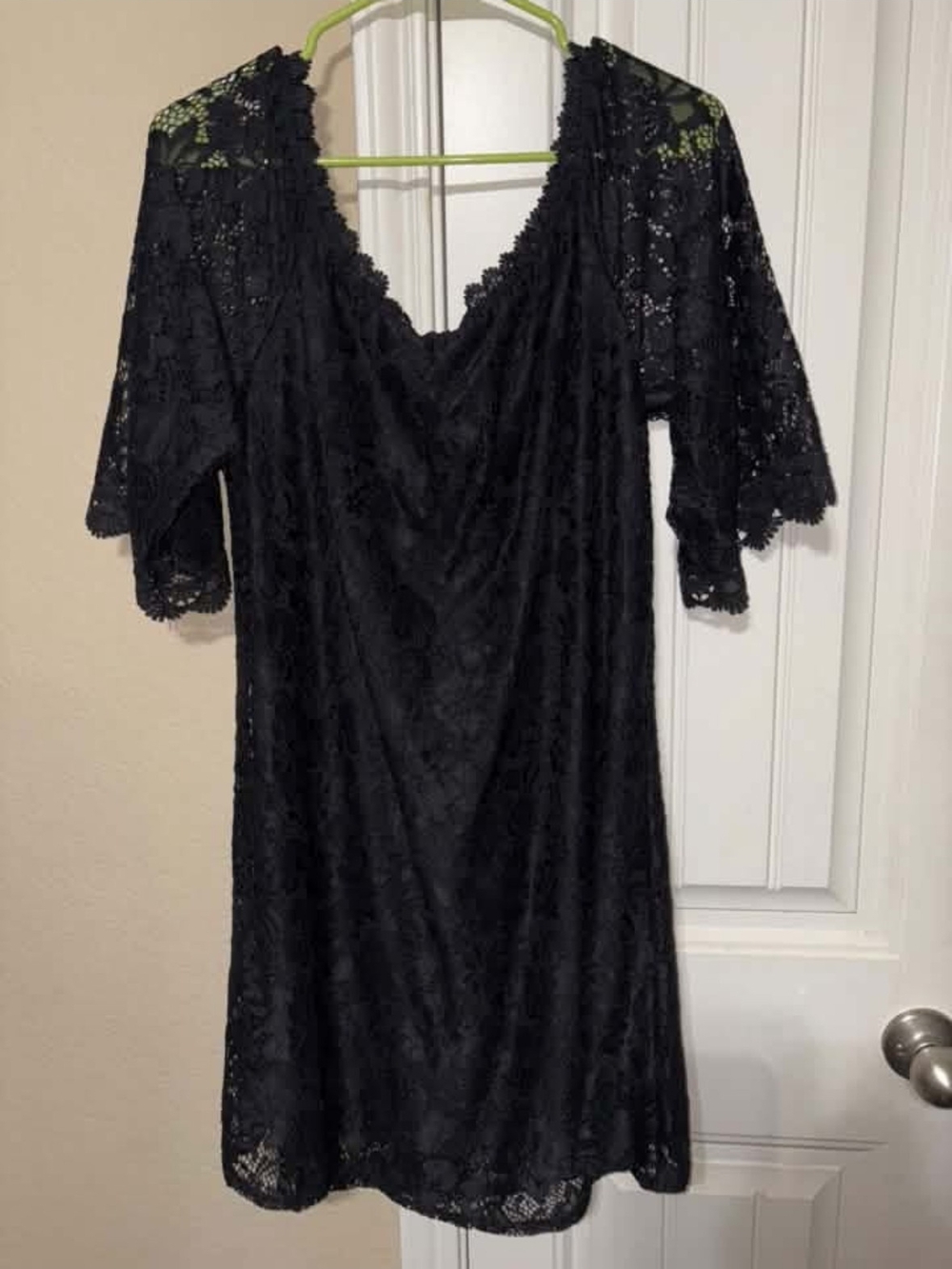Black Lace Short Sleeve Women’s Dress